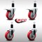 Service Caster 4'' SS Red Poly Swivel 1-3/8'' Expanding Stem Caster Set 2 Total Lock Brakes, 4PK SCC-SSEXTTL20S414-PPUB-RED-2-S-2-138 - alternate 2